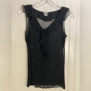 Ann Taylor sheer black silk top